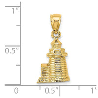 Load image into Gallery viewer, 14K 3-D Brant Point Lighthouse Nantucket Harbor, Ma Charm

