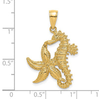 Load image into Gallery viewer, 14K Starfish and Seahorse Charm
