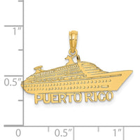 Load image into Gallery viewer, 14K Polished PUERTO RICO Cruise Ship Charm
