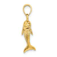 Load image into Gallery viewer, 14K 3-D Polished and Textured Jumping Dolphin Charm
