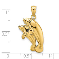 Load image into Gallery viewer, 14K 2-D /Polished Two Manatees Charm
