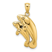 Load image into Gallery viewer, 14K 2-D /Polished Two Manatees Charm
