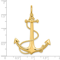Load image into Gallery viewer, 14K 3-D Large Anchor w/ Rope Charm

