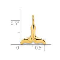 Load image into Gallery viewer, 14K Polished Textured Mini Whale Tail Charm
