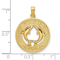 Load image into Gallery viewer, 14K ST. THOMAS w/ Dolphins Round Charm

