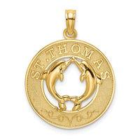 Load image into Gallery viewer, 14K ST. THOMAS w/ Dolphins Round Charm
