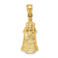 Load image into Gallery viewer, 14K 3-D Brant Point Lighthouse Nantucket Harbor, Ma Charm
