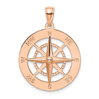 Load image into Gallery viewer, 14K Rose Gold Nautical Compass Pendant
