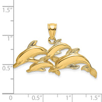Load image into Gallery viewer, 14K Polished Four Dolphins Swimming Charm
