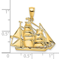 Load image into Gallery viewer, 14K 2-D Polished Sailing Ship Charm
