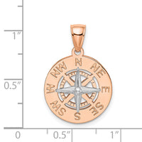 Load image into Gallery viewer, 14K Rose and White Gold Medium Nautical Compass Pendant

