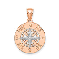 Load image into Gallery viewer, 14K Rose and White Gold Medium Nautical Compass Pendant
