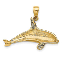 Load image into Gallery viewer, 14K 2-D Textured Orca Whale Charm
