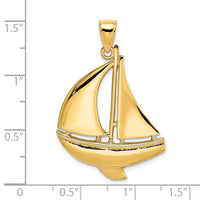 Load image into Gallery viewer, 14K 2-D Polished Sailboat Charm
