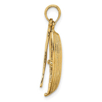 Load image into Gallery viewer, 14K 3-D Boat W/Dangling Oars Charm
