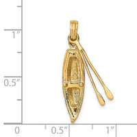 Load image into Gallery viewer, 14K 3-D Boat W/Dangling Oars Charm
