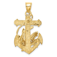 Load image into Gallery viewer, 14K 2-D Anchor with Shark Charm
