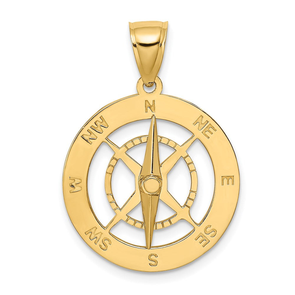 14K Nautical Compass with Moveable Needle Charm