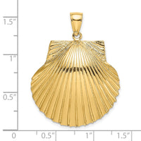 Load image into Gallery viewer, 14K 3-D Textured Scallop Shell Charm
