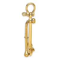Load image into Gallery viewer, 14K 3-D Polished Anchor 2 Piece and Moveable Charm
