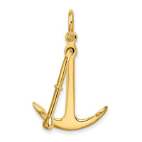 Load image into Gallery viewer, 14K 3-D Polished Anchor 2 Piece and Moveable Charm
