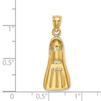 Load image into Gallery viewer, 14K 3-D Scuba Flipper Charm
