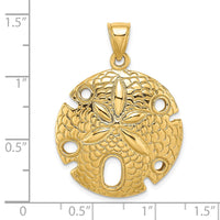 Load image into Gallery viewer, 14K Polished and Textured Large Sand Dallar Charm
