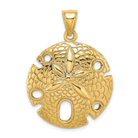 Load image into Gallery viewer, 14K Polished and Textured Large Sand Dallar Charm
