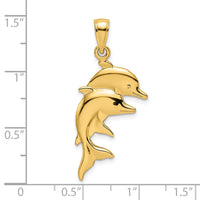 Load image into Gallery viewer, 14K 2-D Polished Double Dolphins Charm
