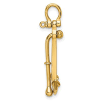 Load image into Gallery viewer, 14K 3-D Polished Anchor 2 Piece and Moveable Charm
