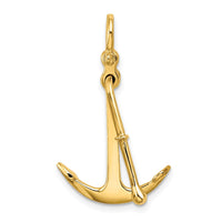 Load image into Gallery viewer, 14K 3-D Polished Anchor 2 Piece and Moveable Charm
