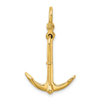Load image into Gallery viewer, 14K 3-D Polished Anchor 2 Piece and Moveable Charm
