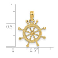 Load image into Gallery viewer, 14K 2-D Ship Wheel Charm
