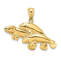 Load image into Gallery viewer, 14K 2-D /Polished Three Manatees Charm
