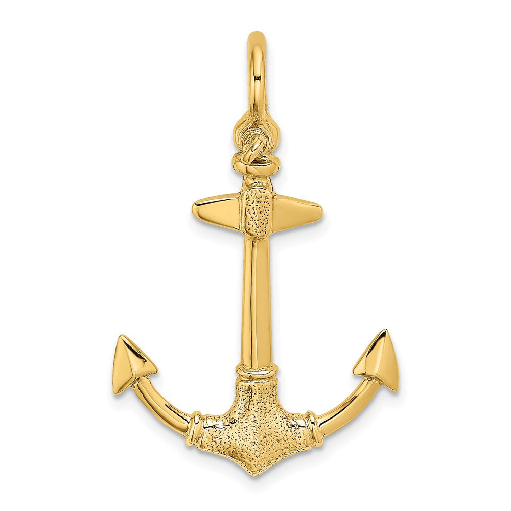 14K 3-D Texture Anchor Charm