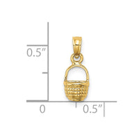 Load image into Gallery viewer, 14K 2-D Flat Back Mini Basket Charm
