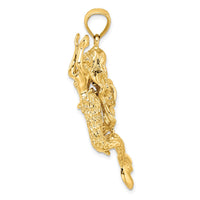 Load image into Gallery viewer, 14K 3-D Textured Large Mermaid Charm
