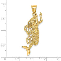 Load image into Gallery viewer, 14K 3-D Textured Large Mermaid Charm
