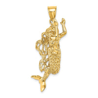Load image into Gallery viewer, 14K 3-D Textured Large Mermaid Charm
