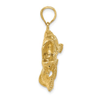 Load image into Gallery viewer, 14K 2-D Bass Fish Jumping Charm
