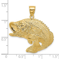 Load image into Gallery viewer, 14K 2-D Bass Fish Jumping Charm
