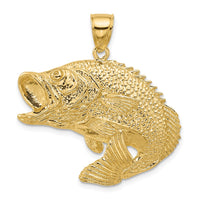 Load image into Gallery viewer, 14K 2-D Bass Fish Jumping Charm
