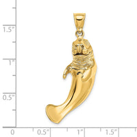Load image into Gallery viewer, 14K 3-D Polished Manatee Charm
