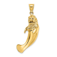 Load image into Gallery viewer, 14K 3-D Polished Manatee Charm

