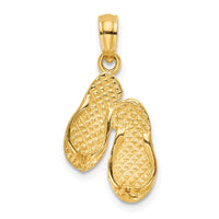 Load image into Gallery viewer, 14K  3D OCEAN CITY Double Flip-flop Charm
