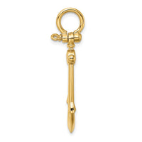 Load image into Gallery viewer, 14K 3-D Small Anchor w/ Shackle Bail Charm
