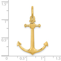 Load image into Gallery viewer, 14K 3-D Small Anchor w/ Shackle Bail Charm
