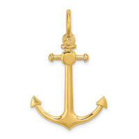 Load image into Gallery viewer, 14K 3-D Small Anchor w/ Shackle Bail Charm
