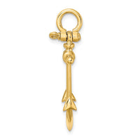 Load image into Gallery viewer, 14K 3-D Anchor w/ Shackle Bail Charm
