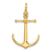 Load image into Gallery viewer, 14K 3-D Anchor w/ Shackle Bail Charm
